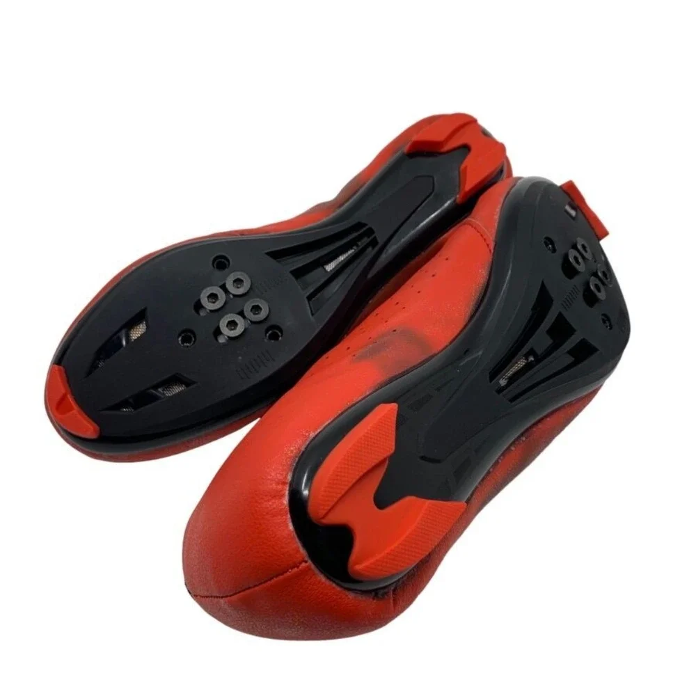 DWZRG Betoosen Mens Road Cycling Shoes Indoor/Outdoor Red/Bla Iridescent 5 1/2 M